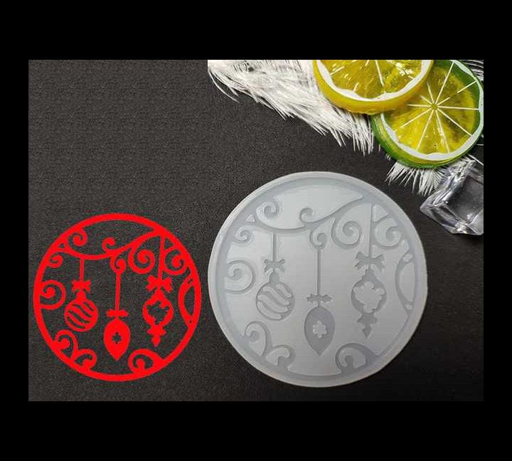 Silicone Christmas Ornament Round Shape Keychain Molds Bestow Charms