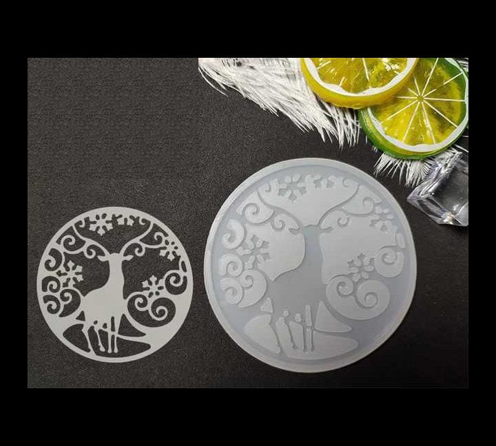 Silicone Christmas Ornament Round Shape Keychain Molds Bestow Charms