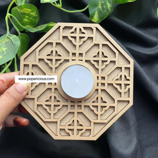 2 Layered MDF Tea Light Holder