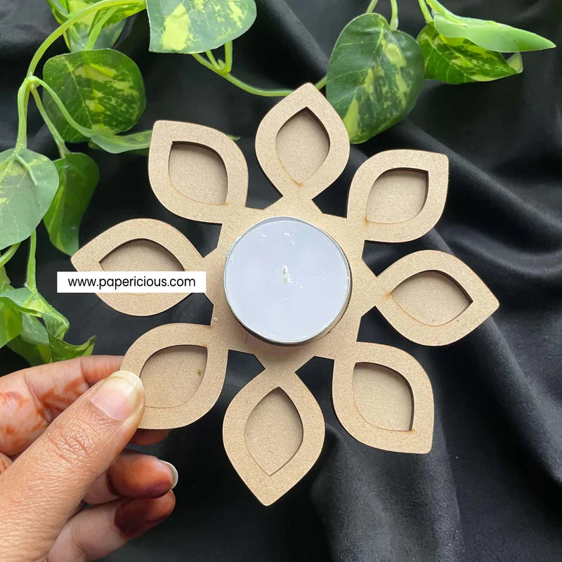 2 Layered MDF Tea Light Holder