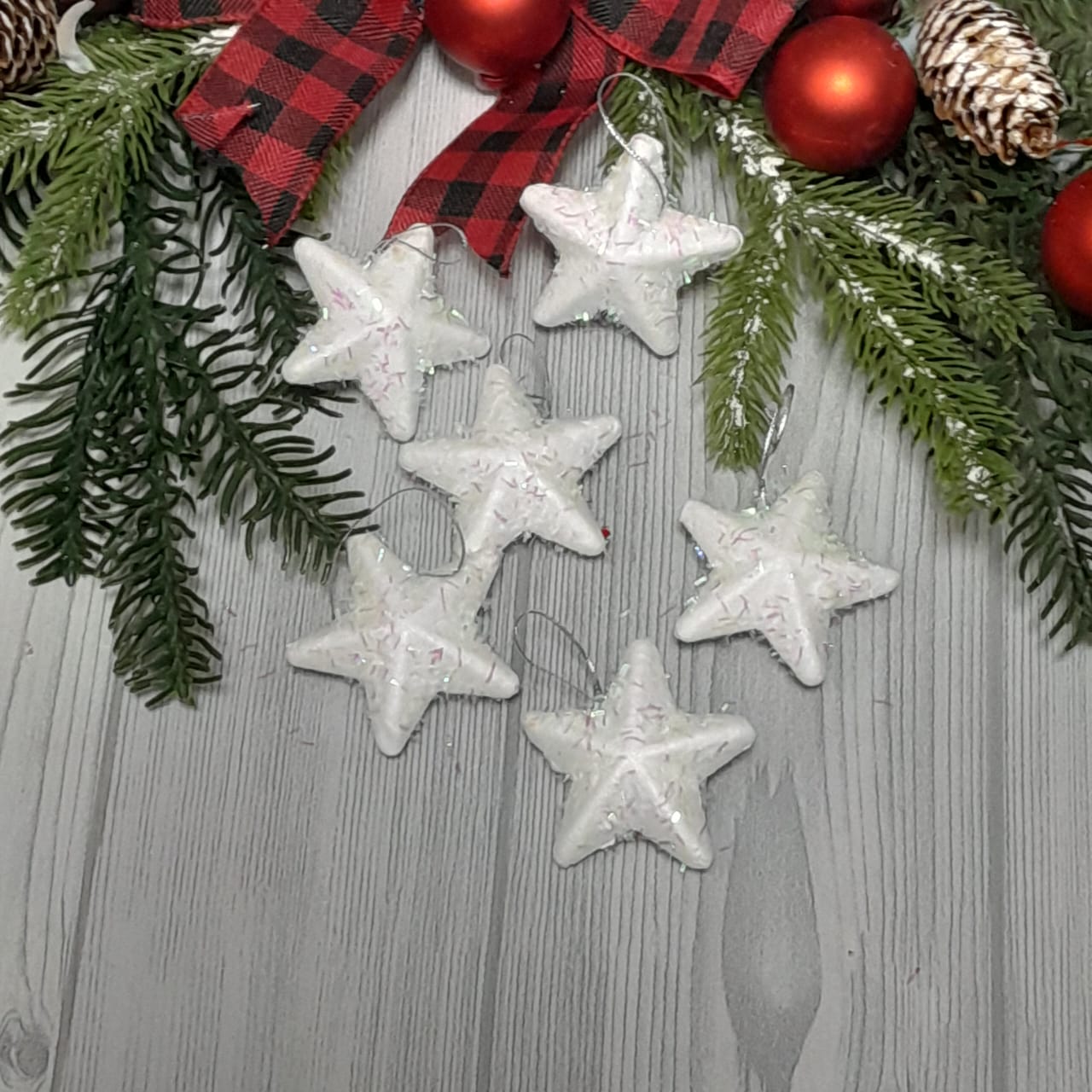 White Star Ornament - Set of 6