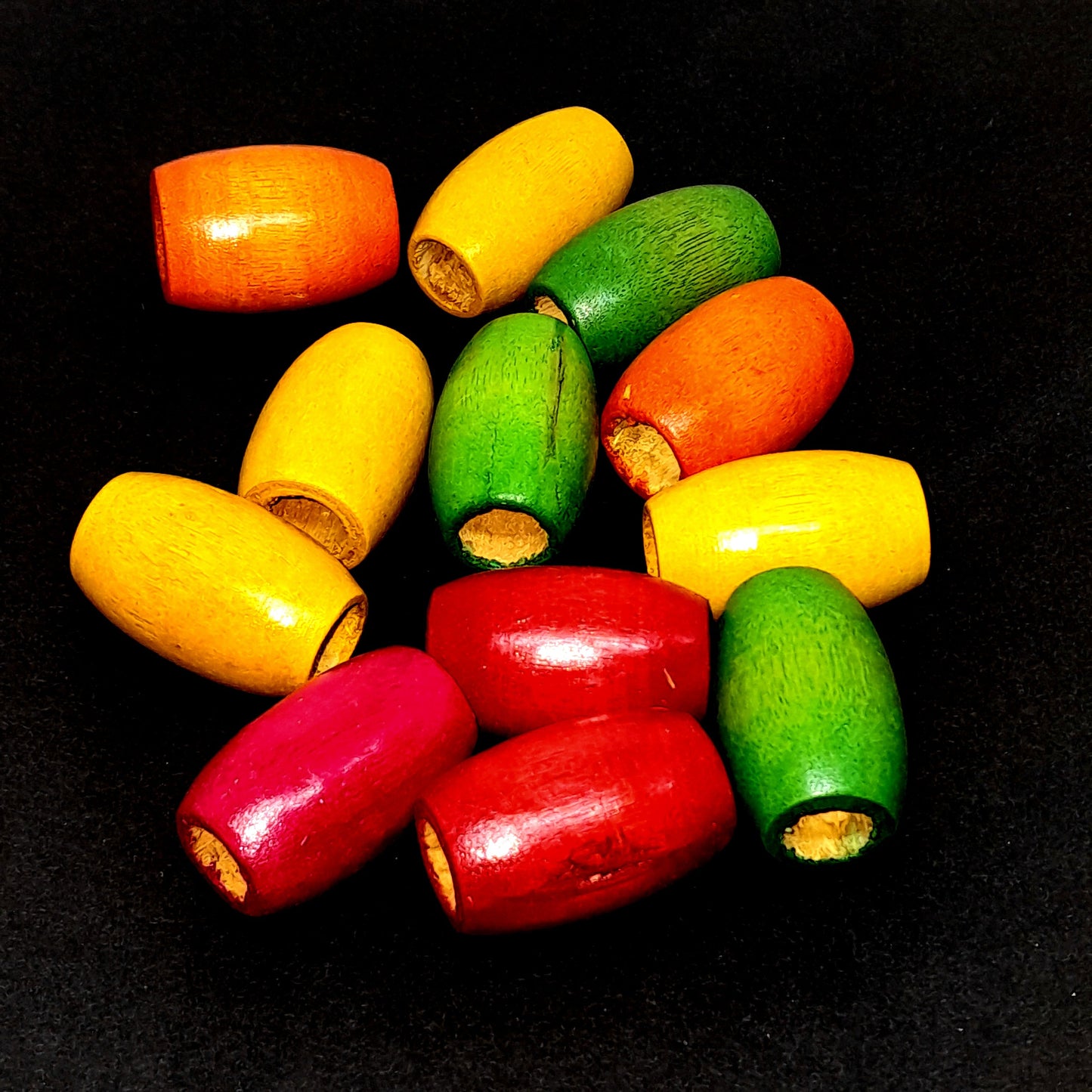 Wooden Beads Large Multicolor-100 g