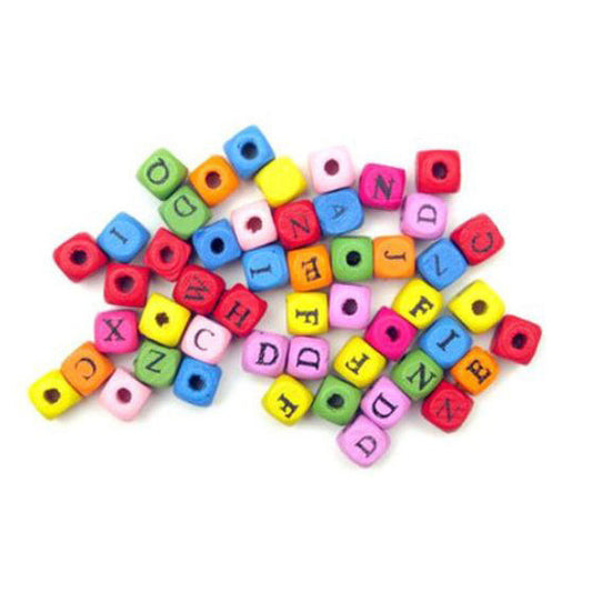 Wooden Multicolor Square Alpha-10 mm