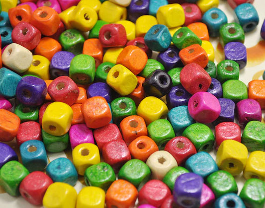 Wooden Square Beads - 8mm