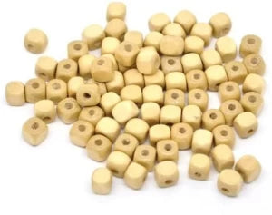 8mm Square Natural wooden Beads - 100g