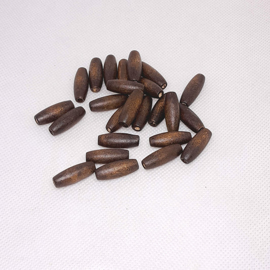Wooden Walnut Long Beads-20x8 mm