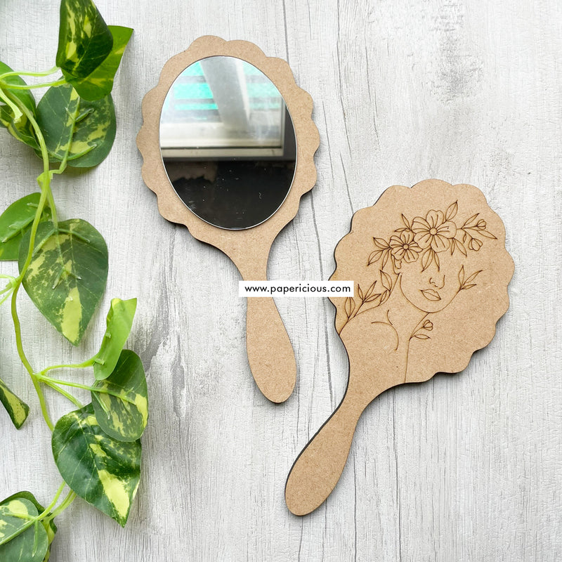 10" MDF Pre Marked Hand Mirror