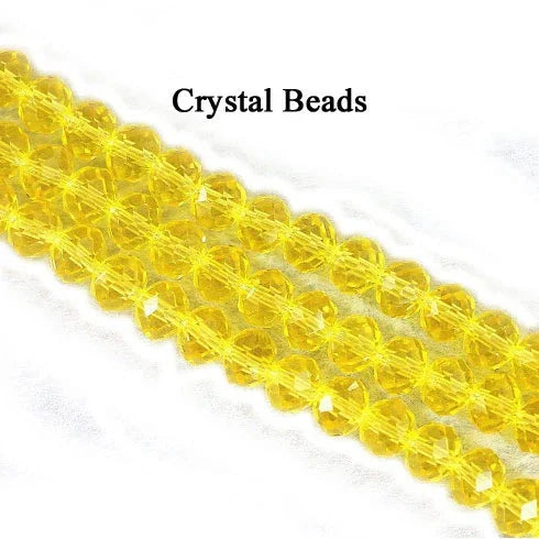 Yellow Crystal Beads -  4mm