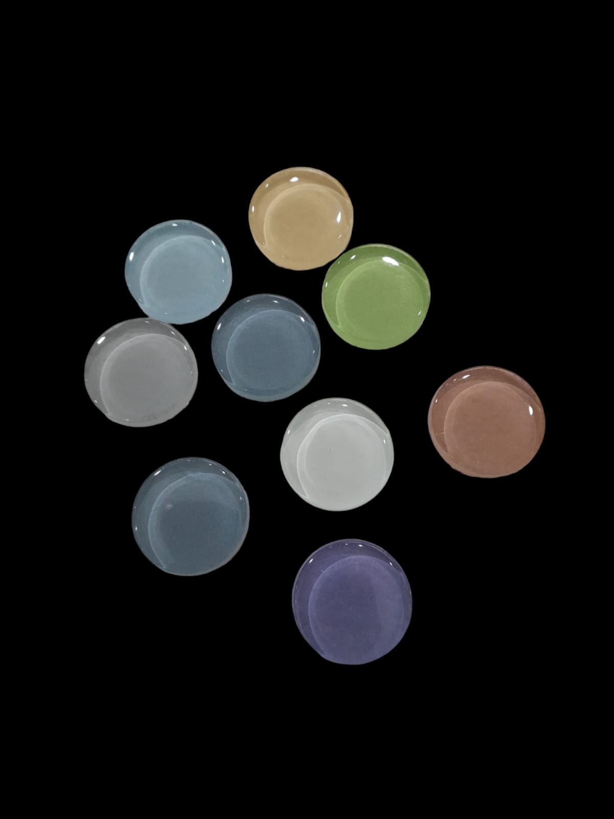 Pastel Colors Round Glass Mosaic - Set of 9
