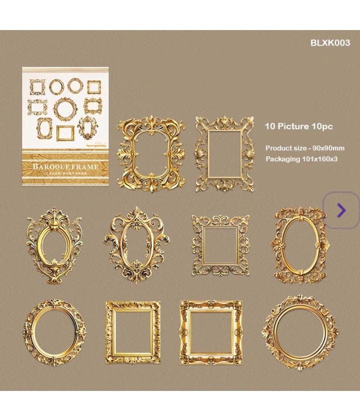 Baroque Frame Stickers - 10pcs