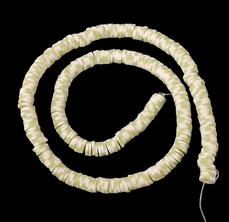 Polymer Beads flat cut rounds - Double Colored