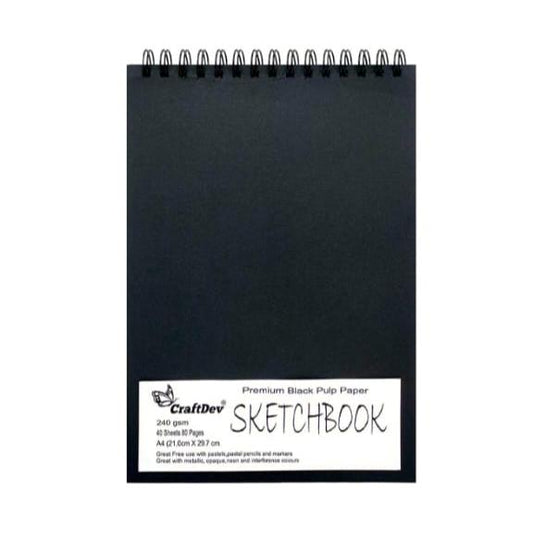 A5 Sketch Book Black - 250gsm