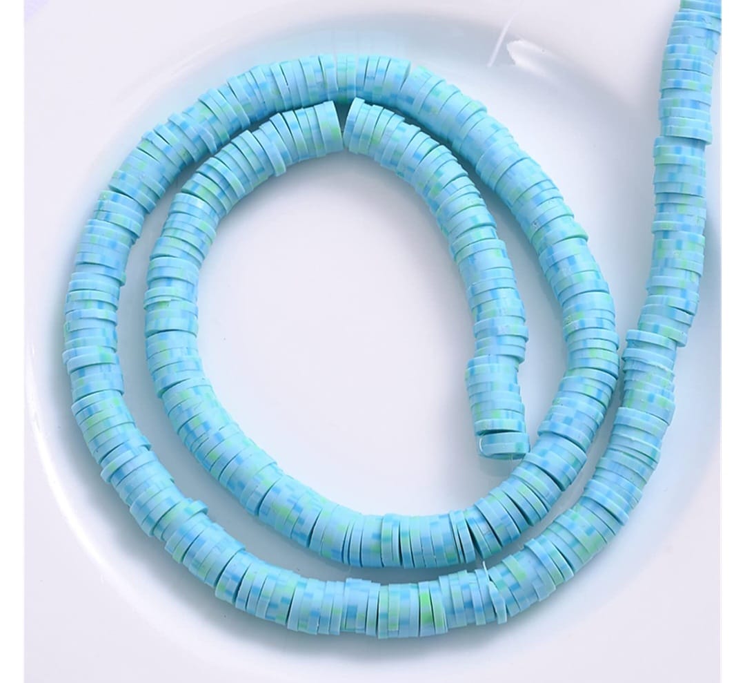 Polymer Beads flat cut rounds - Double Colored