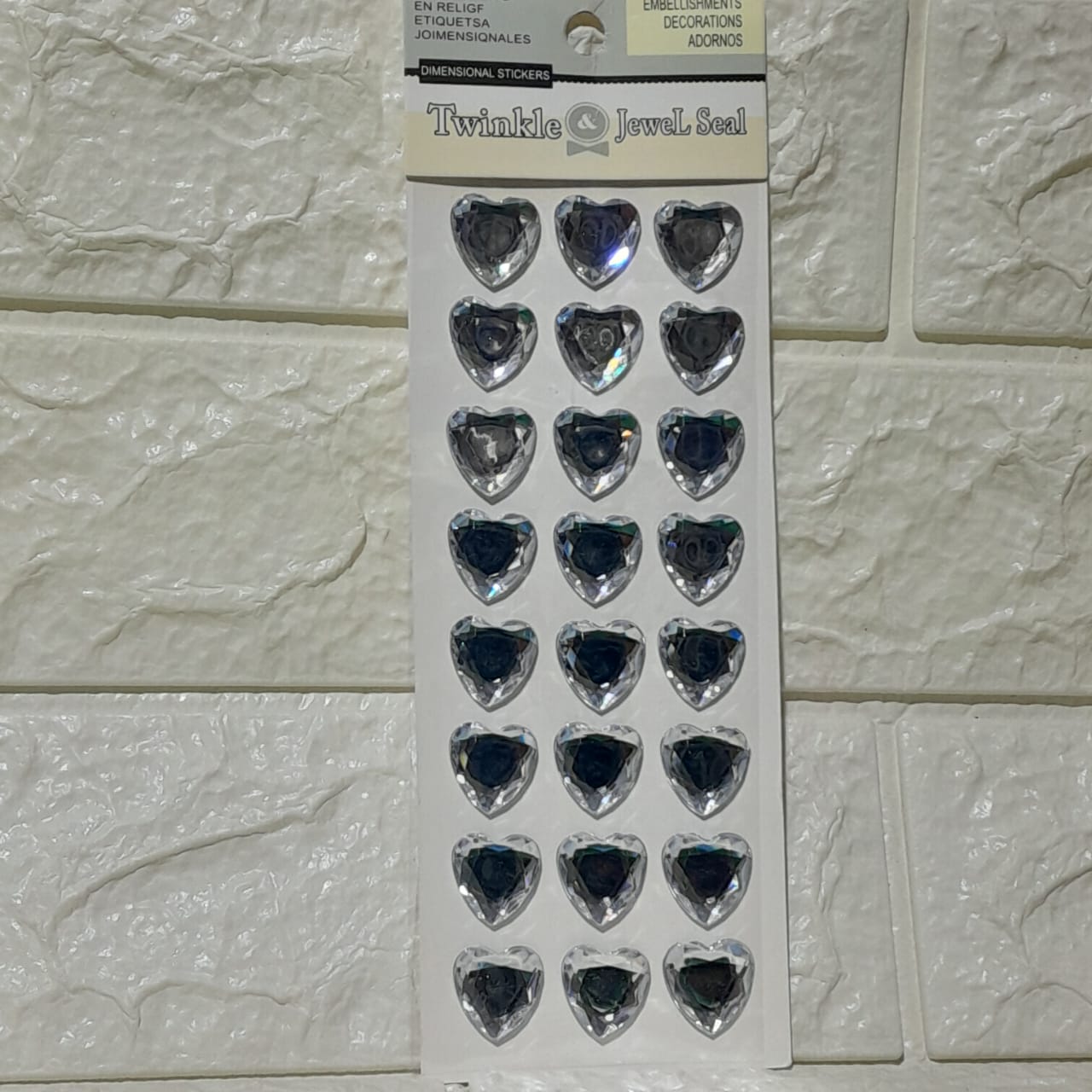 3D Crystal  Heart Stickers