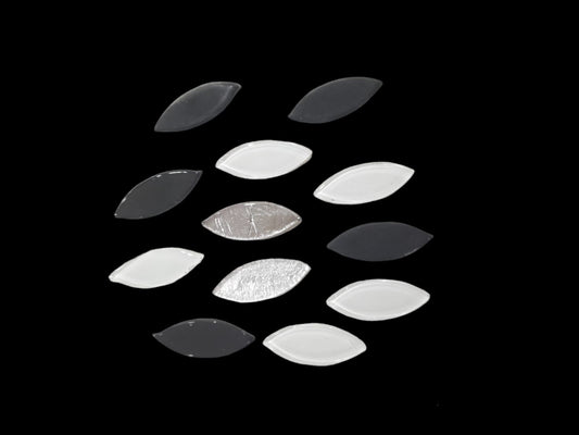 Black & White Theme Eye Glass Mosaic  - Set of 12