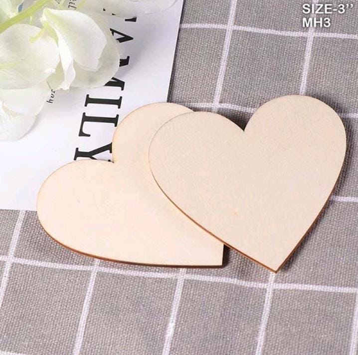 MDF Heart Base 3" - Set of 10