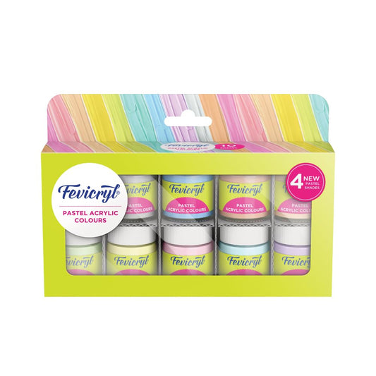 Fevicryl Pastel Acrylic Colors - 10pcs