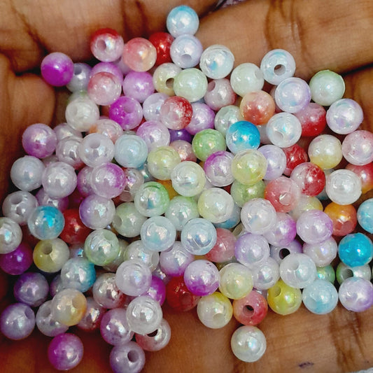 Plastic Multicolor Round Beads