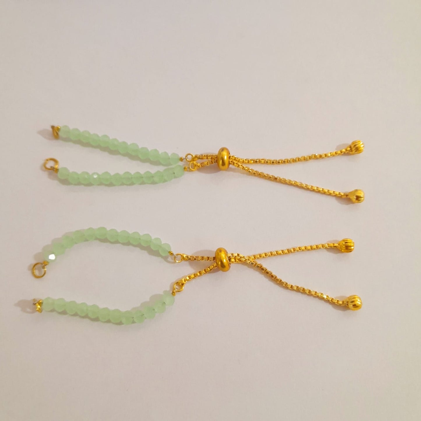 Green Crystal bracelet back chain - Set Of 2