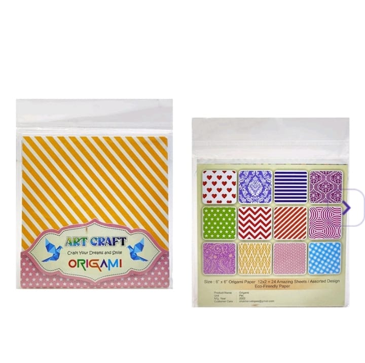 6x6 origami paper - 24 sheets - 50gsm