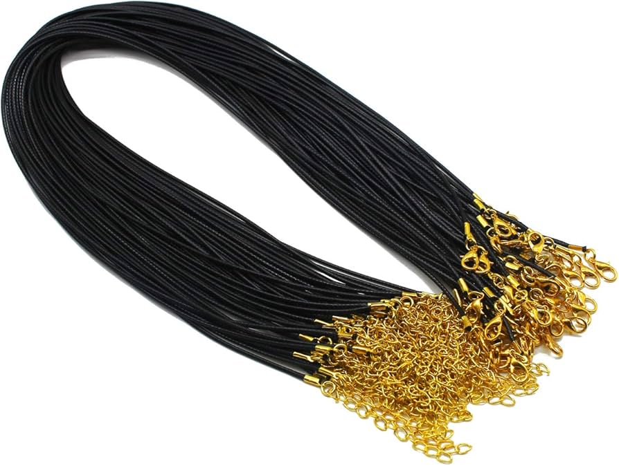 Waxed Nylon Cord Chain - Black