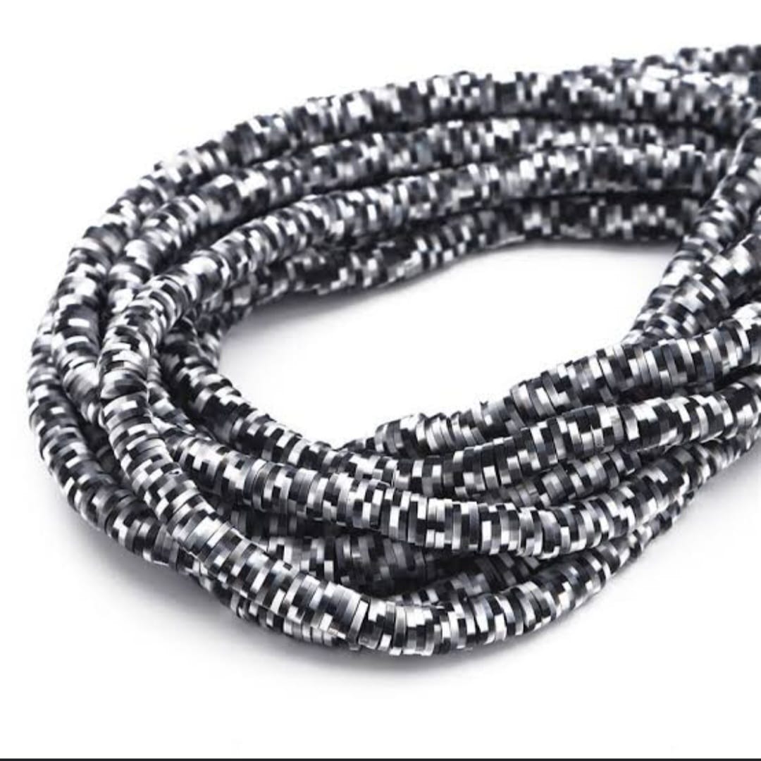 Polymer Beads flat cut rounds - Double Colored