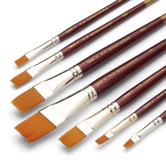 Camel Synthetic Flat Brushes - 67 Series