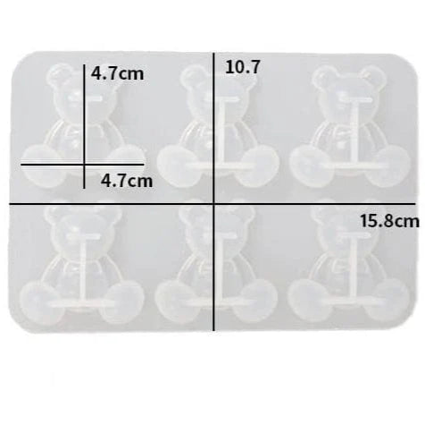 6 Cavity Teddy Bear Mold