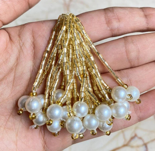 Pearl with Seed Beads Tassel - 9cm