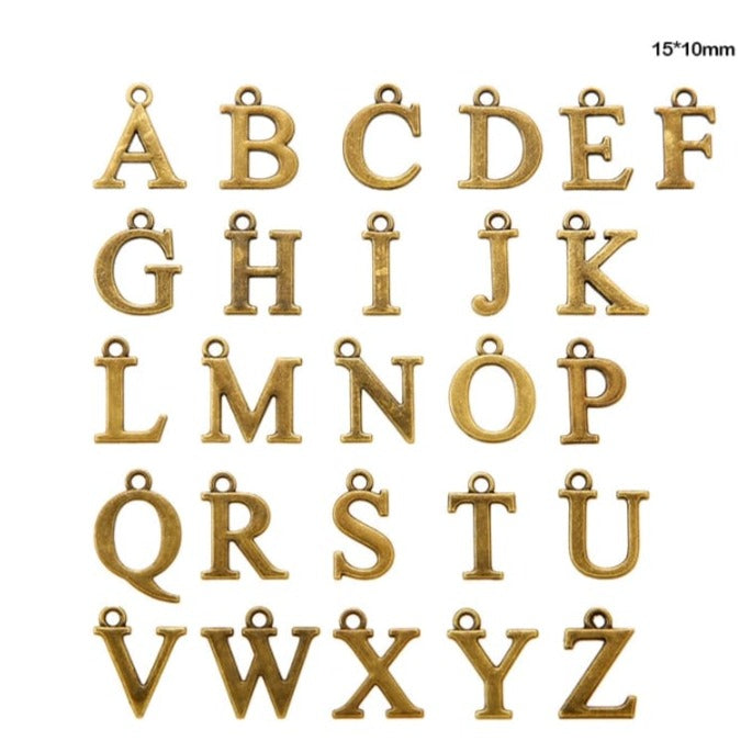 A - Z Pendant gold- 15x10mm