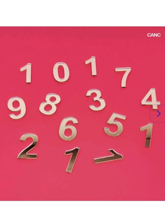 Acrylic Clock Numbers 1-12 - Gold