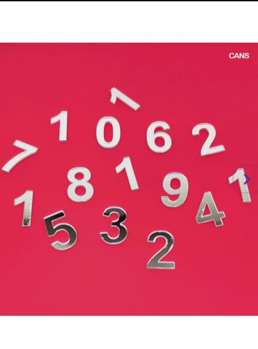 Acrylic Clock Numbers 1-12 - Silver