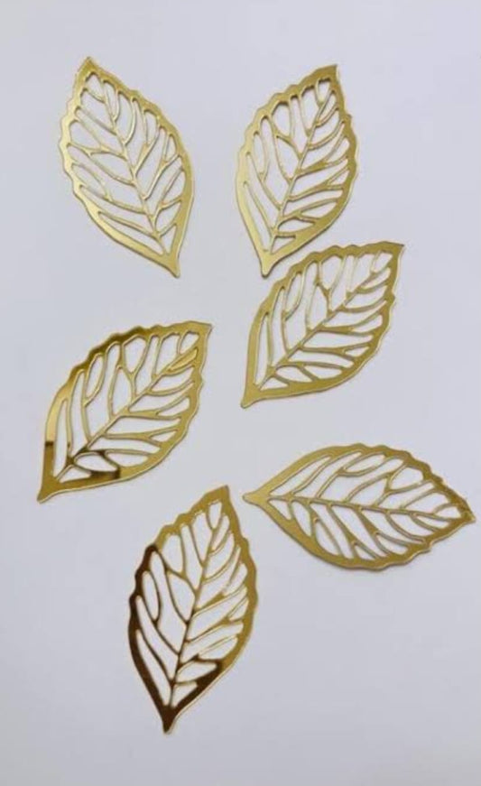 Acrylic Cut Cake Charm - Leaf - Set Of 6