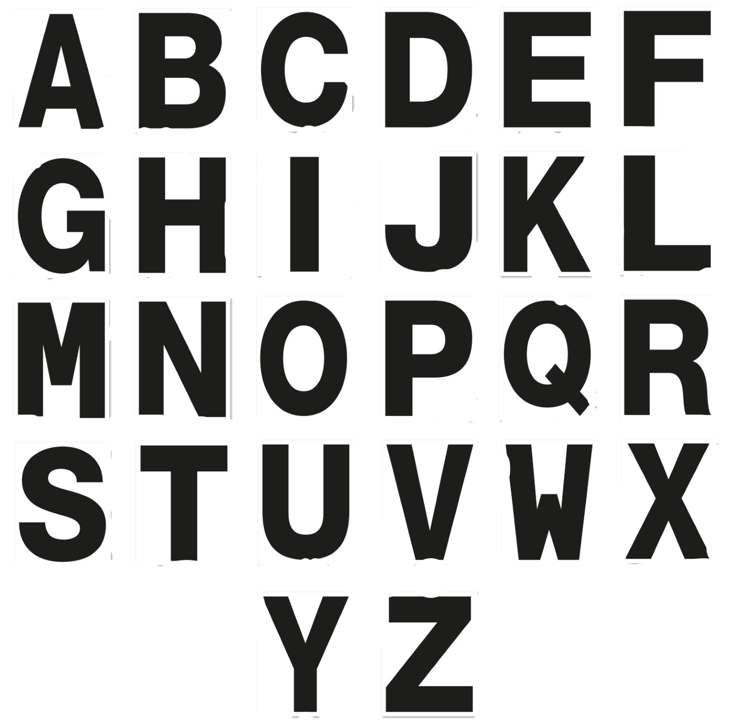 Acrylic cut alphabets 0.8" - Black