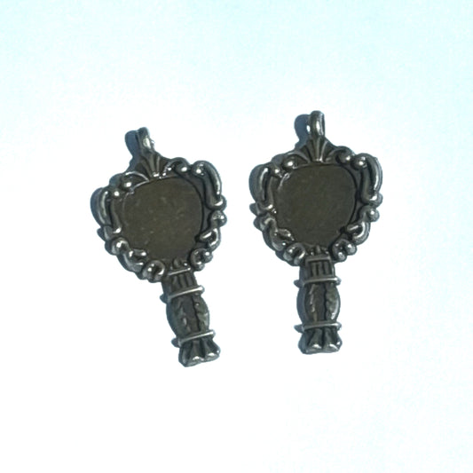 Antique Gold Mirror Charm set of 2