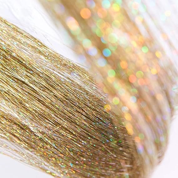Antique Gold Tinsel | Glittering Holographic Effects Gold Tinsel