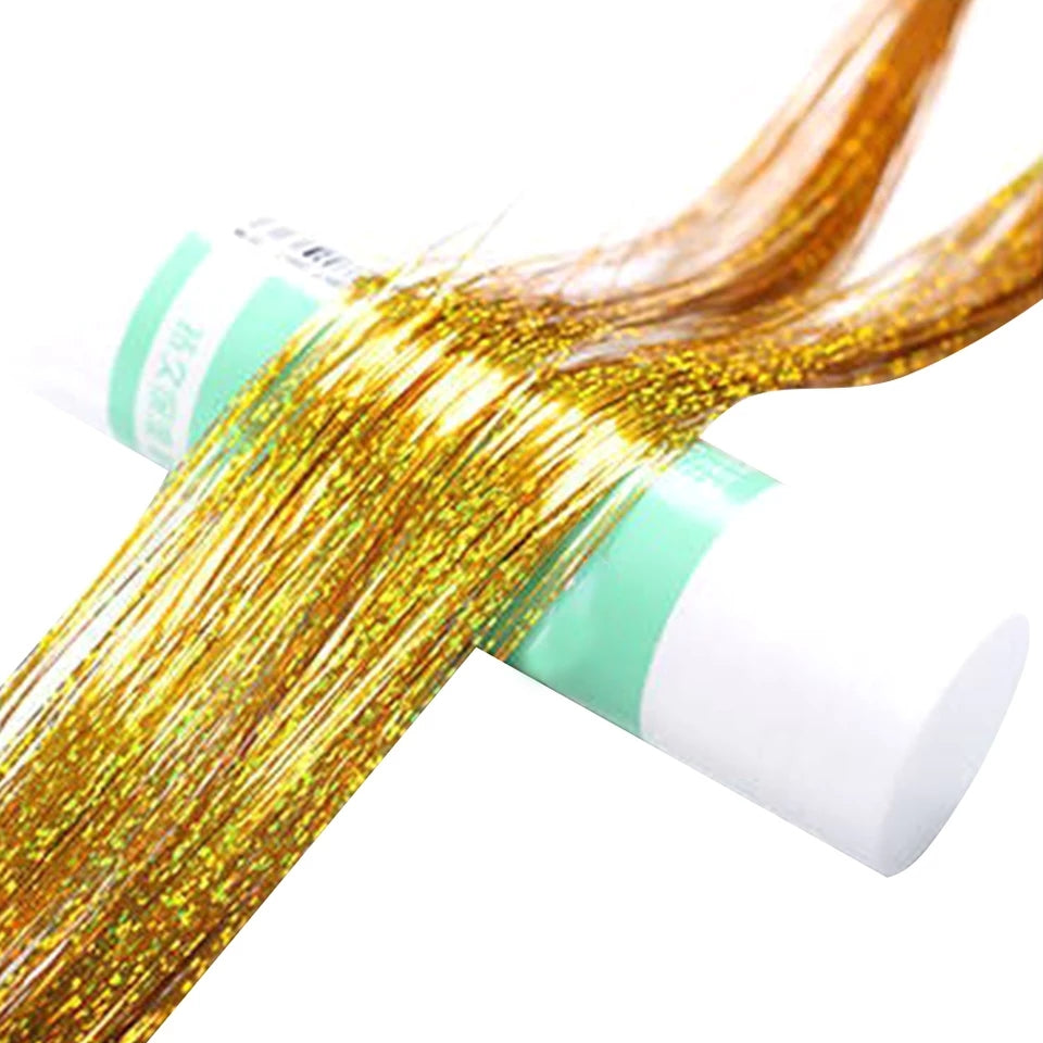 Antique Gold Tinsel | Glittering Holographic Effects Gold Tinsel