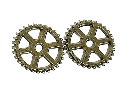 Antique Gold Wheel Charm