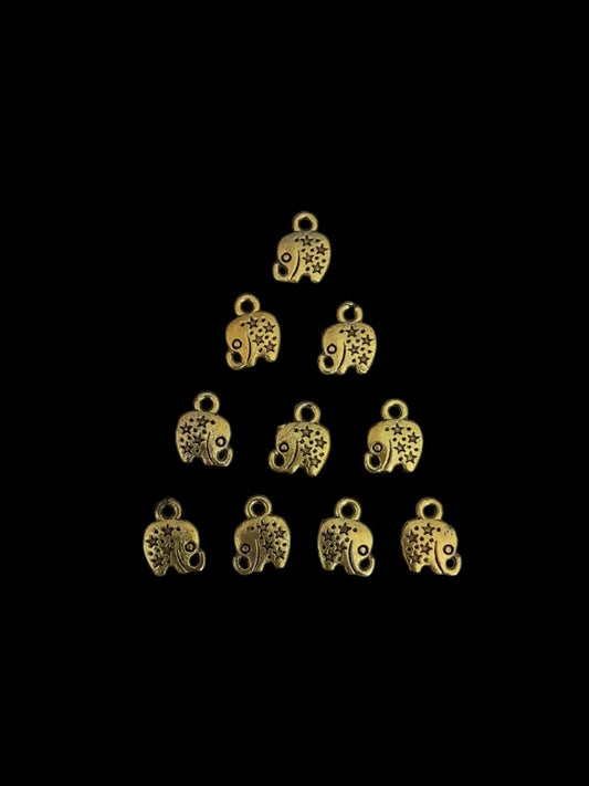 Antique gold Metal Charm - Elephant