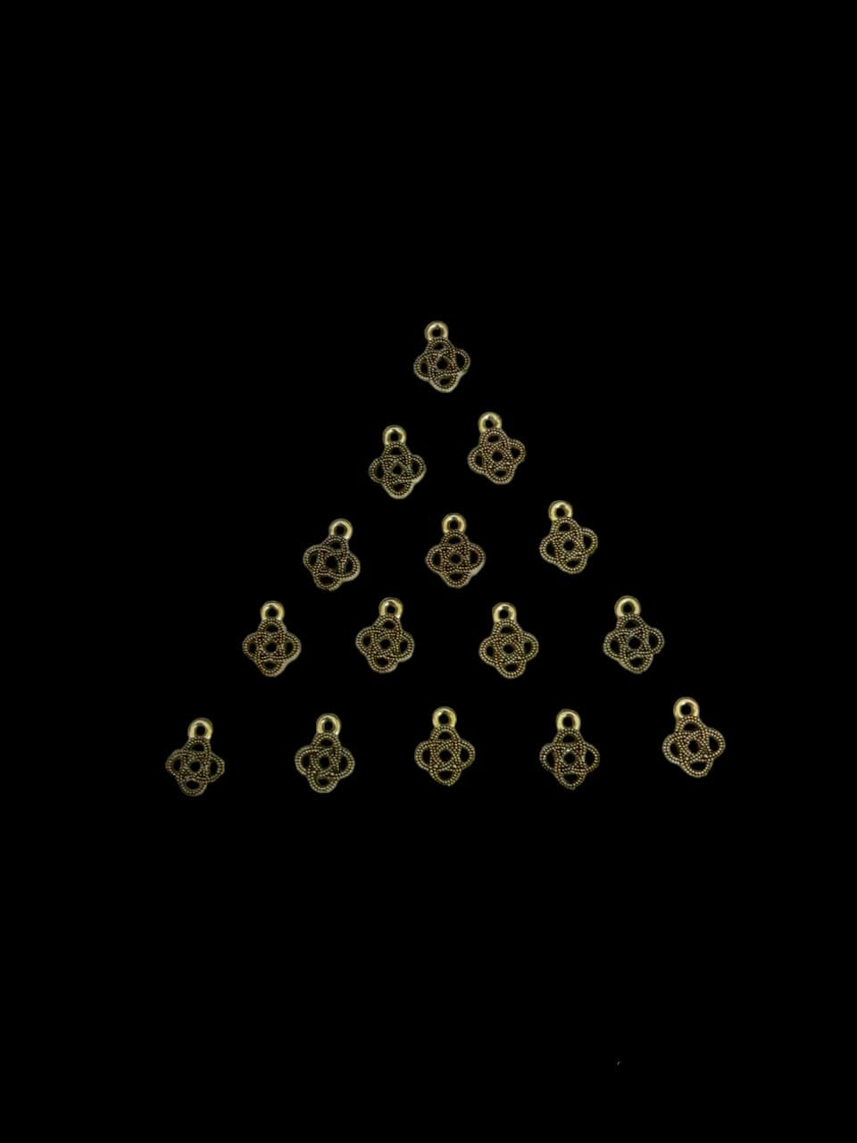 Antique gold Metal Charm - Endless knot