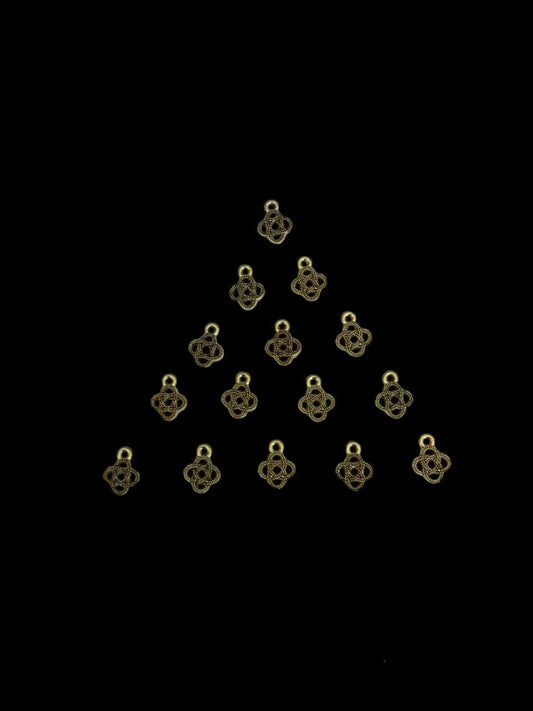 Antique gold Metal Charm - Endless knot