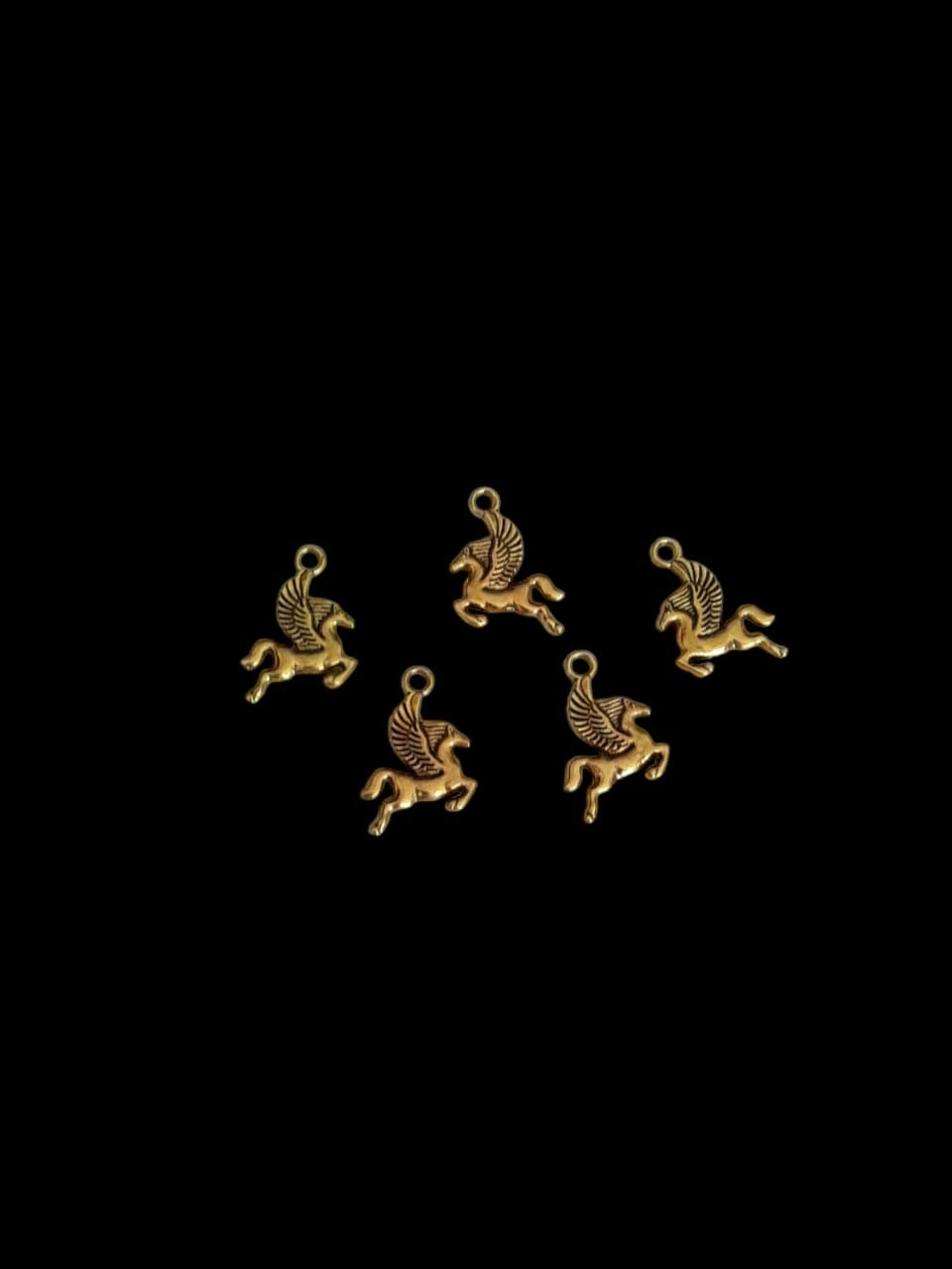 Antique gold Metal Charm - Flying horse