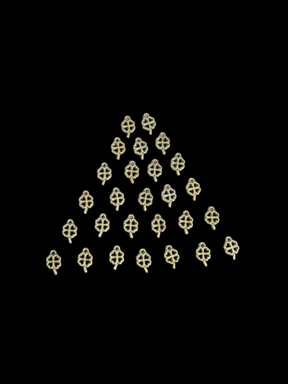 Antique gold Metal Charm - Lucky clover