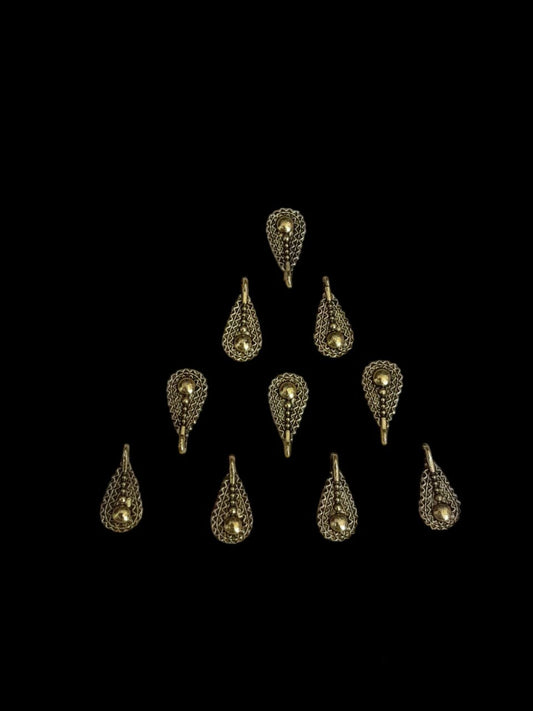 Antique gold Metal Charm - Tear