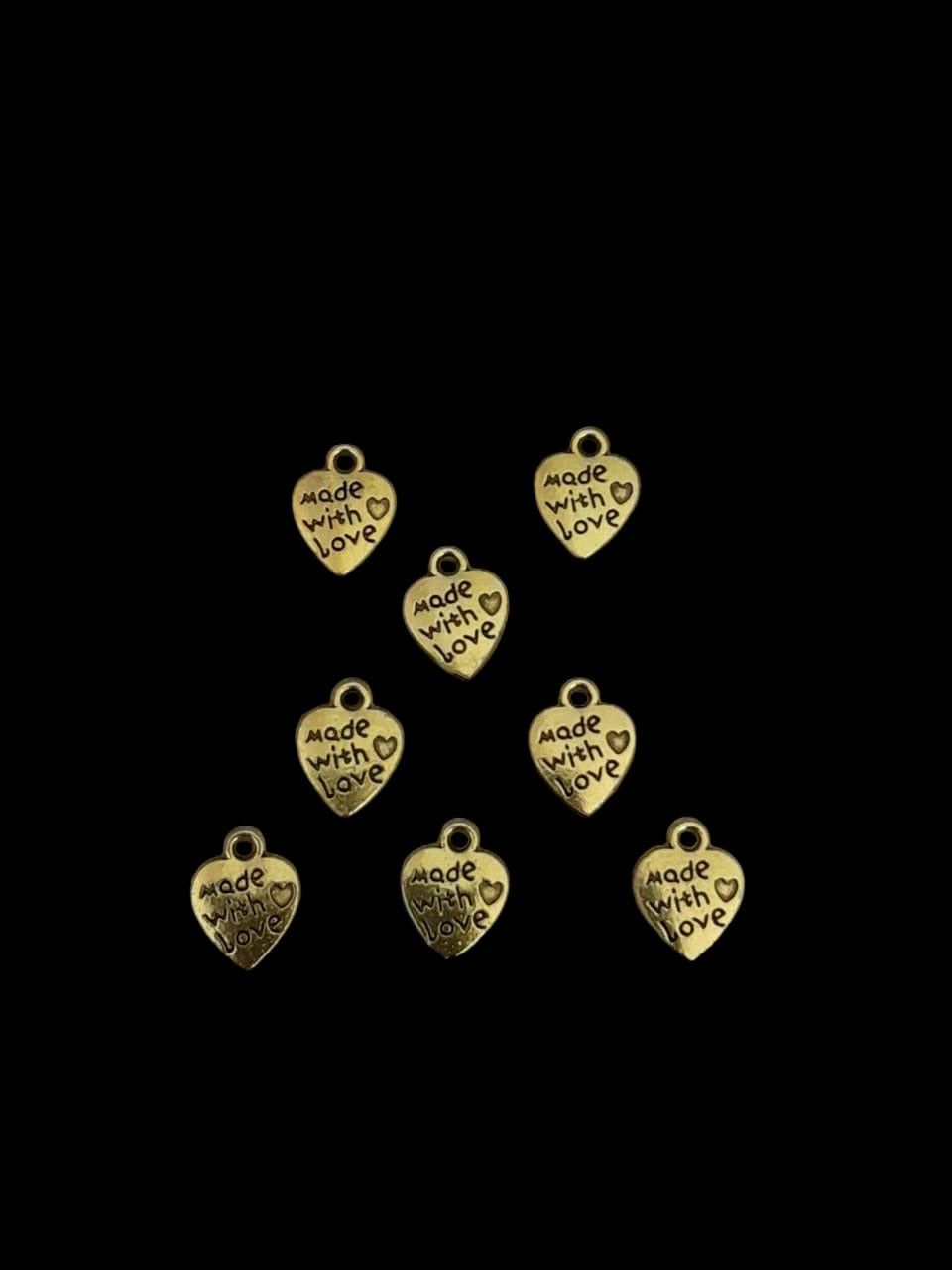 Antique gold Metal Charm - made with love