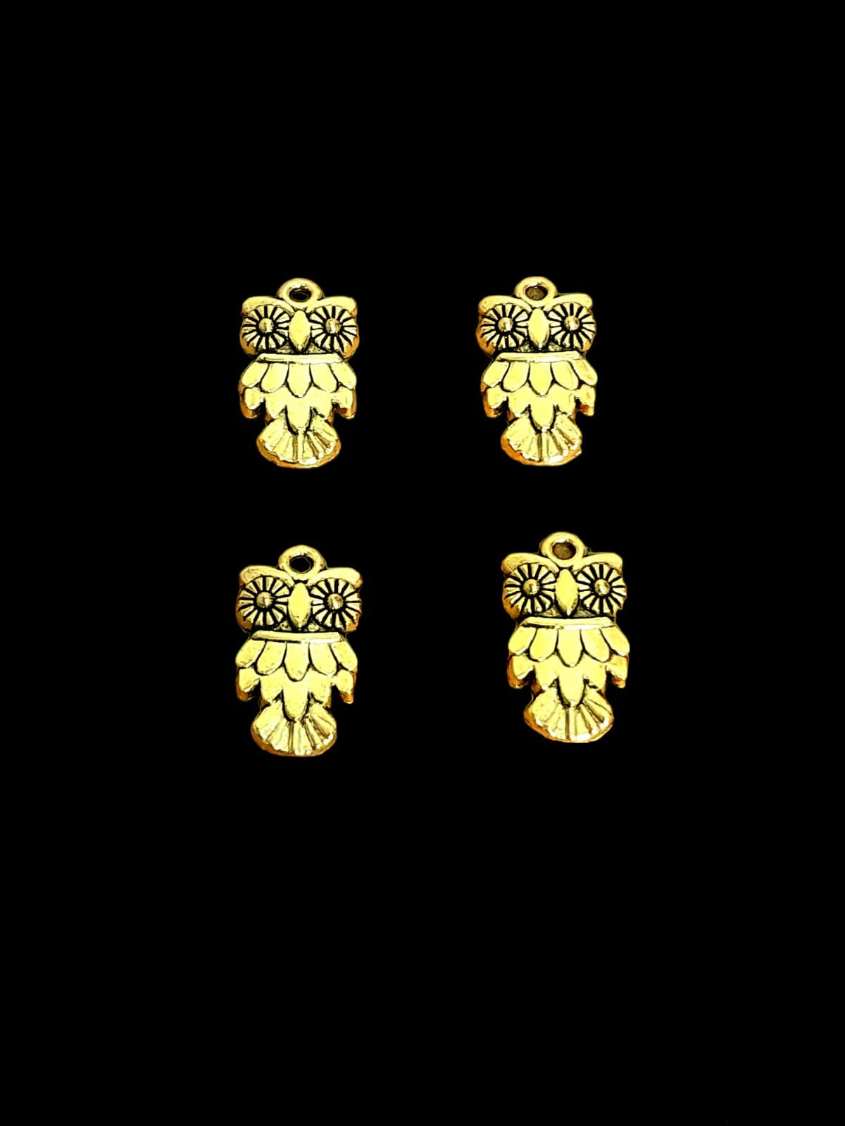 Antique gold Metal Charm - owl