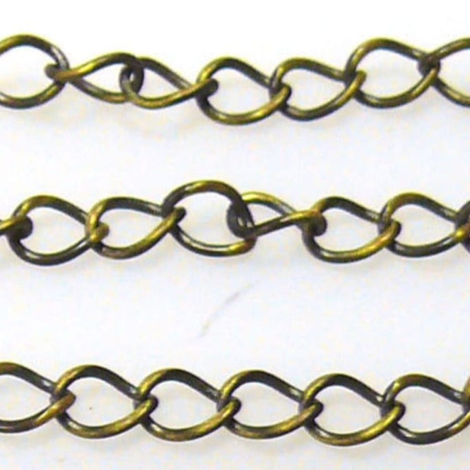 Antique gold chain without hook - 1mtr