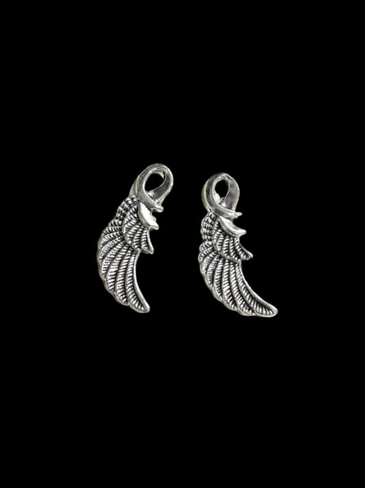 Antique silver Metal Charm - wings