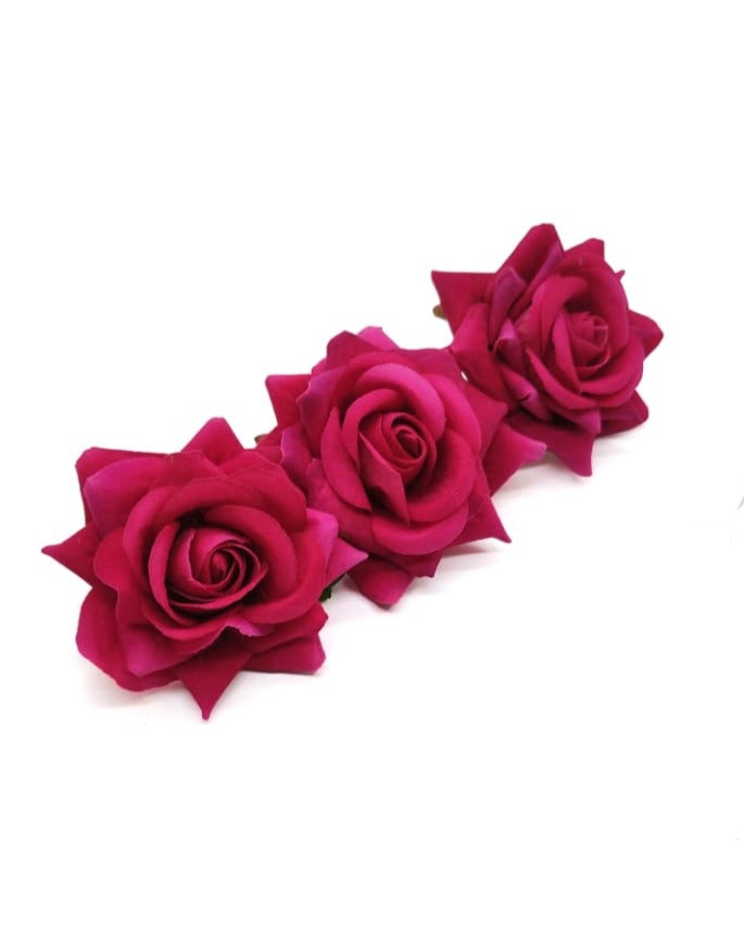 Artificial dark pink rose - 2"