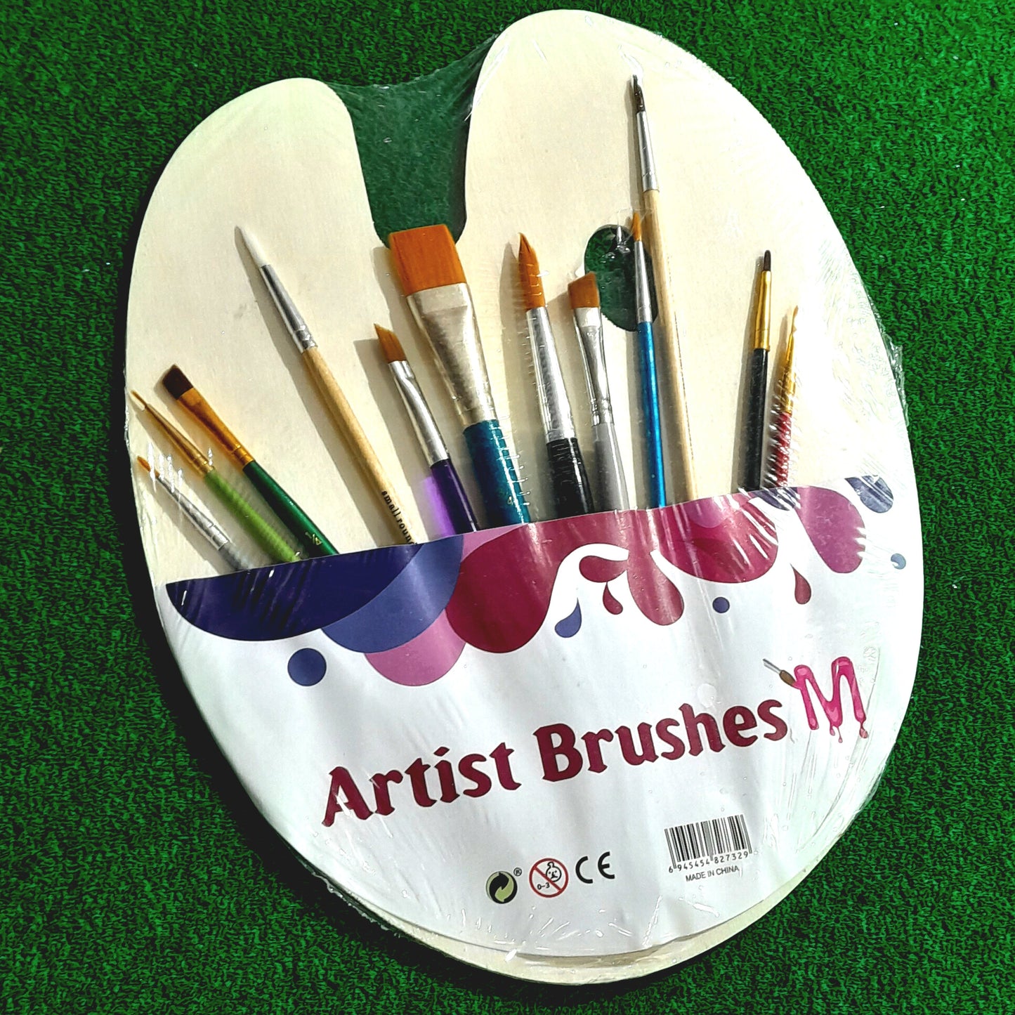 Artist Brush Set with Wooden Pallete